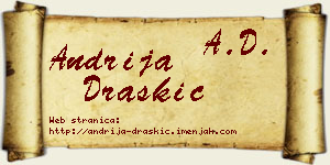 Andrija Draškić vizit kartica